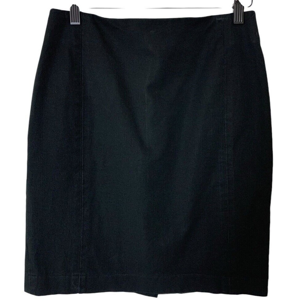 Banana Republic Short Skirt Women's Size 2 Black Hidden Zipper Cotton Blend Slit
